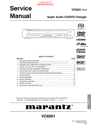 Marantz-VC6001-sacd-sm 维修电路原理图.pdf
