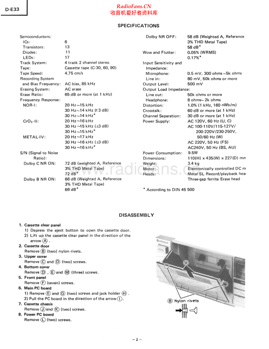 Hitachi-DE33-tape-sm 维修电路原理图.pdf_第2页