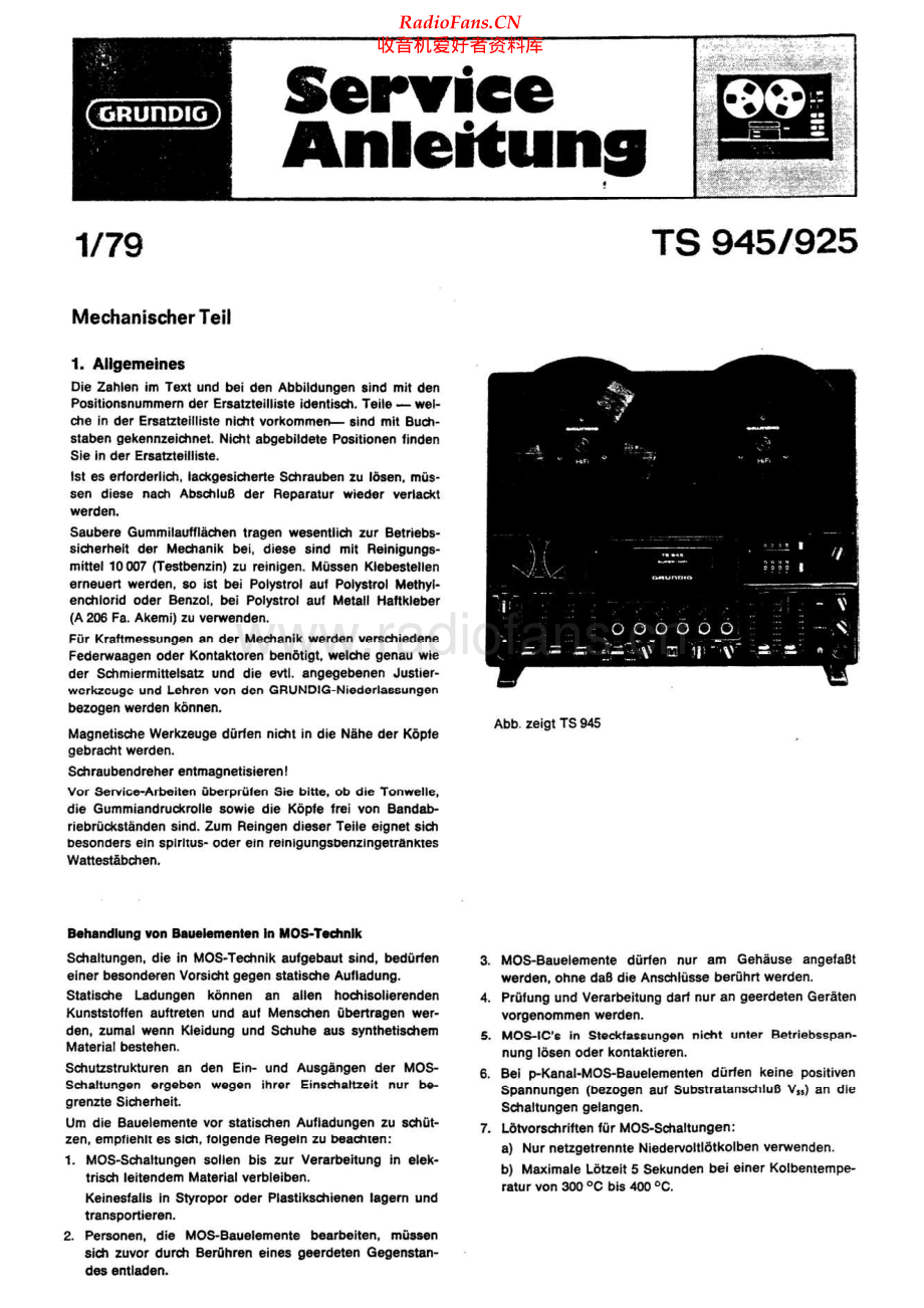 Grundig-TS925-tape-sm维修电路原理图.pdf_第1页