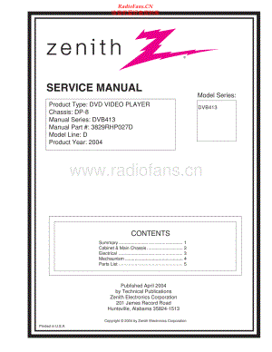 Zenith-DVB413-dvd-sm 维修电路原理图.pdf
