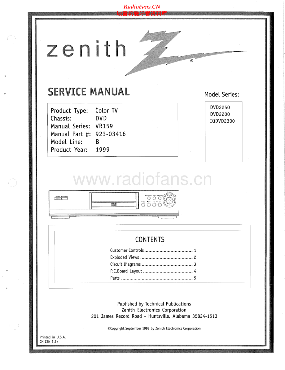 Zenith-DVD2250-cd-sm 维修电路原理图.pdf_第1页