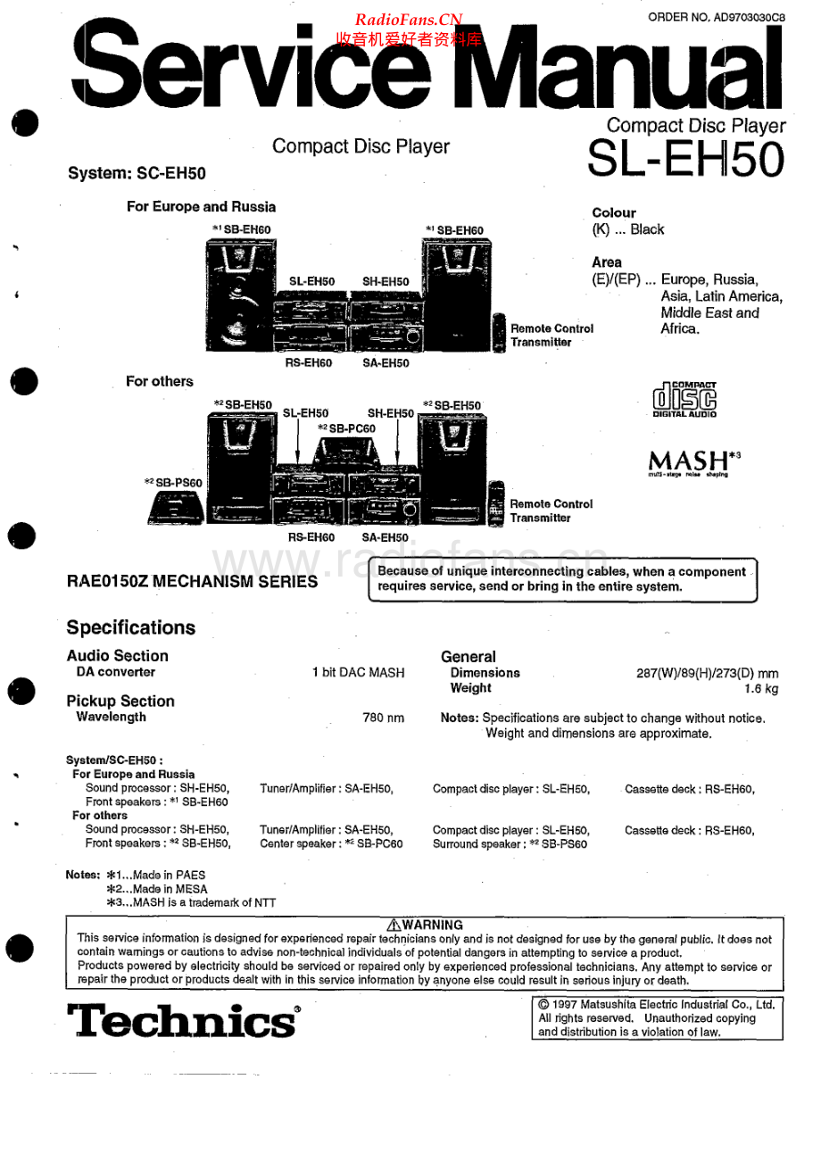 Technics-SLEH50-cd-sm 维修电路原理图.pdf_第1页