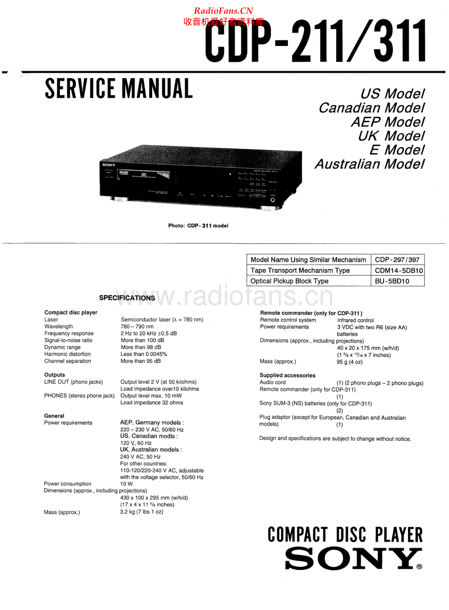 Sony-CDP311-cd-sm 维修电路原理图.pdf_第1页