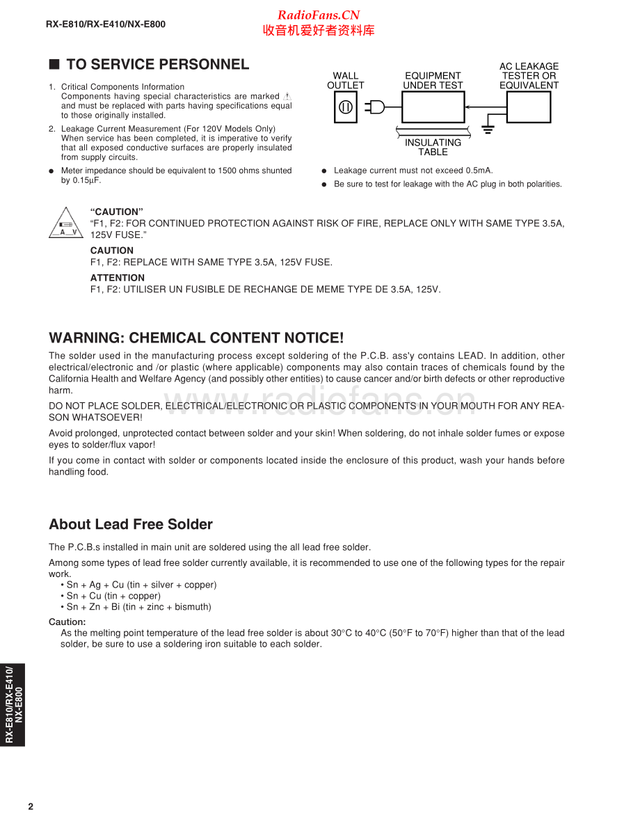 Yamaha-RXE810-cs-sm(1) 维修电路原理图.pdf_第2页