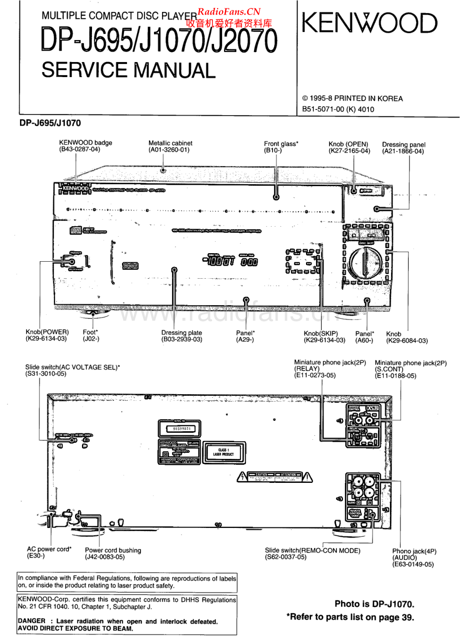 Kenwood-DPJ695-cd-sm 维修电路原理图.pdf_第1页