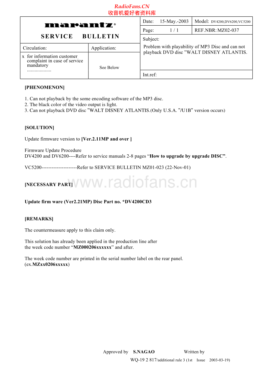 Marantz-DV6200-cd-sb 维修电路原理图.pdf_第1页