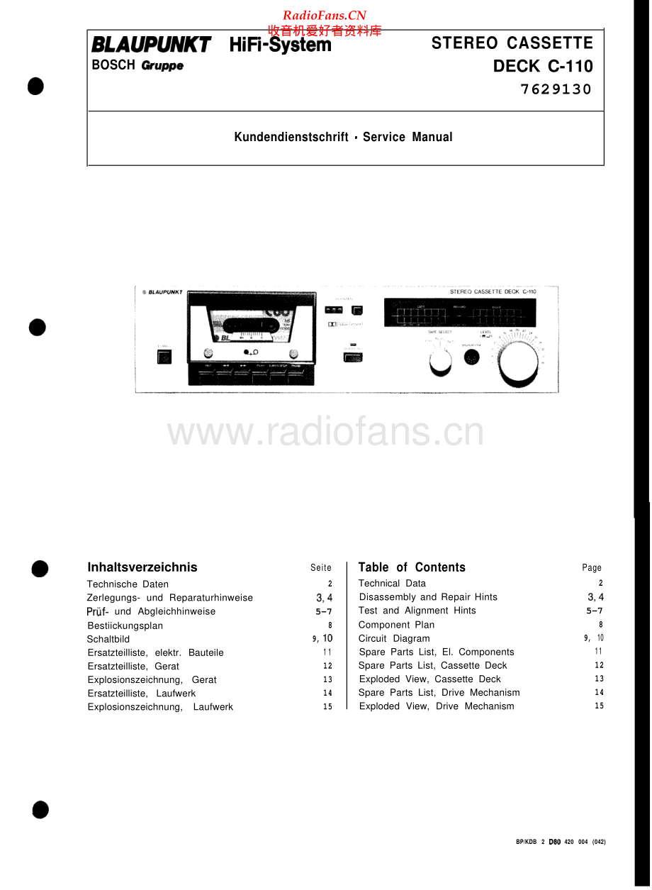 Blaupunkt-C110-tape-sm维修电路原理图.pdf_第1页