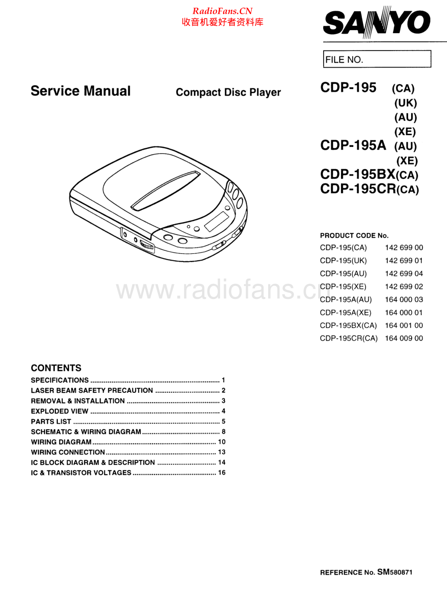 Sanyo-CDP195BX-dm-sm 维修电路原理图.pdf_第1页