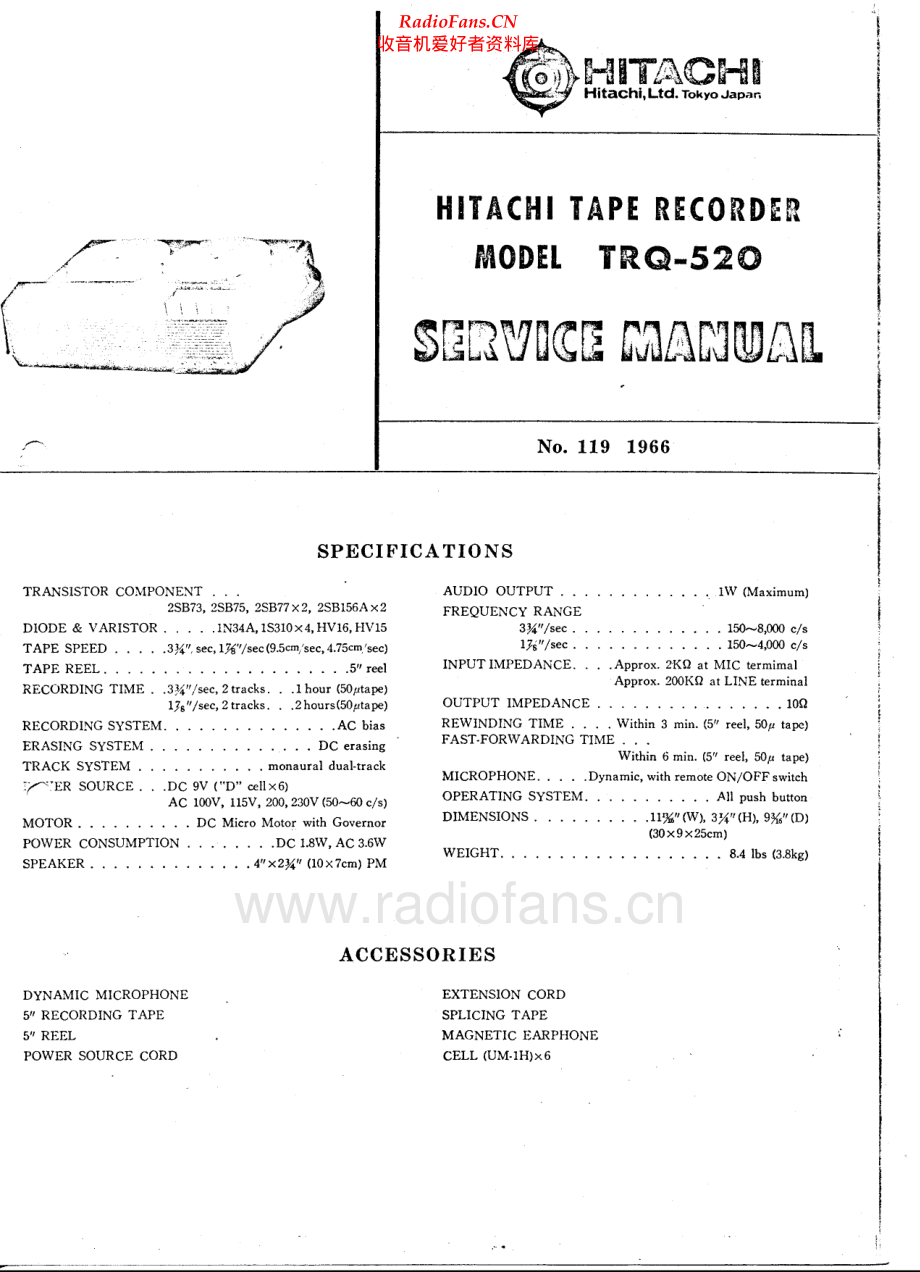 Hitachi-TRQ520-tape-sm 维修电路原理图.pdf_第1页