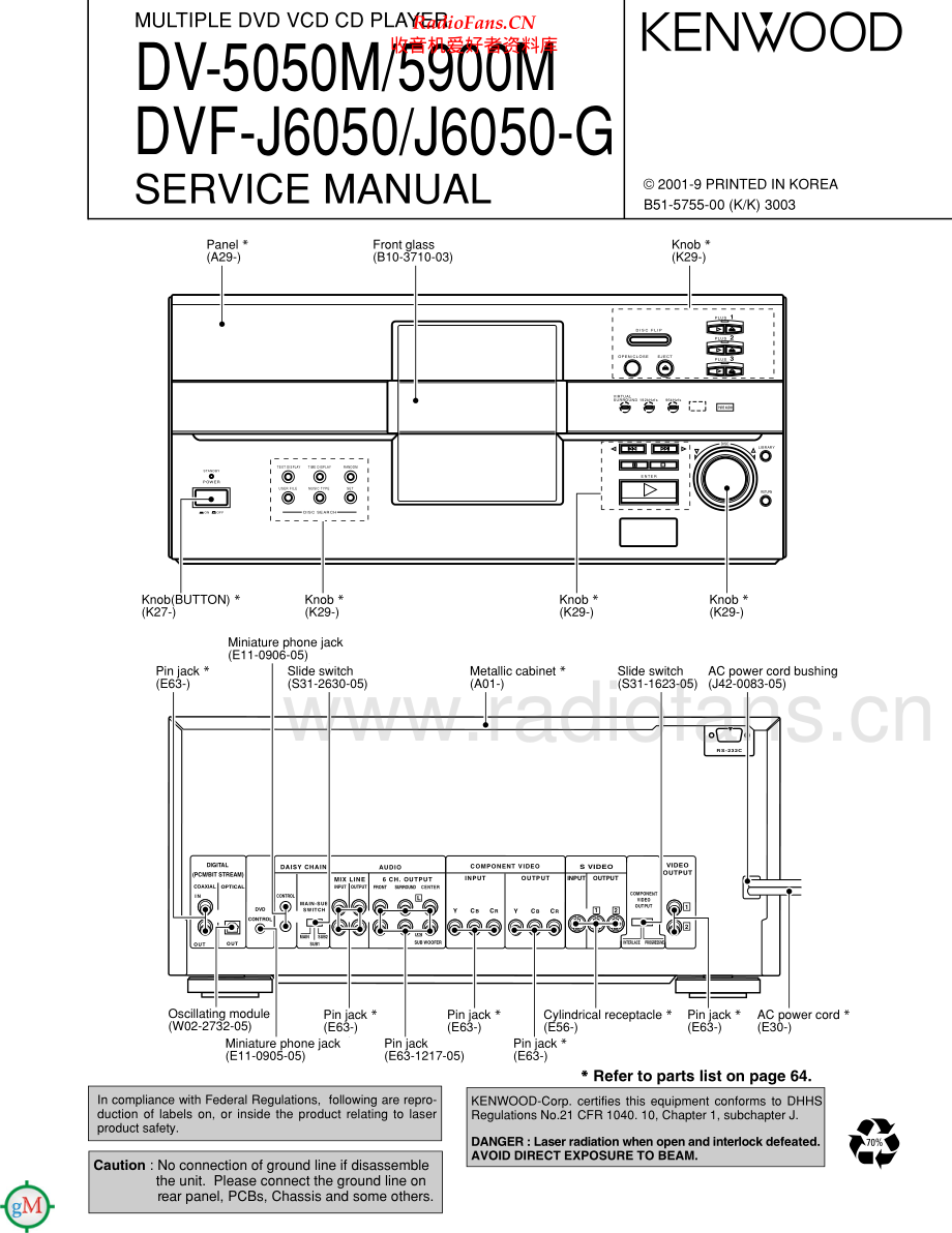 Kenwood-DV5050M-cd-sm 维修电路原理图.pdf_第1页