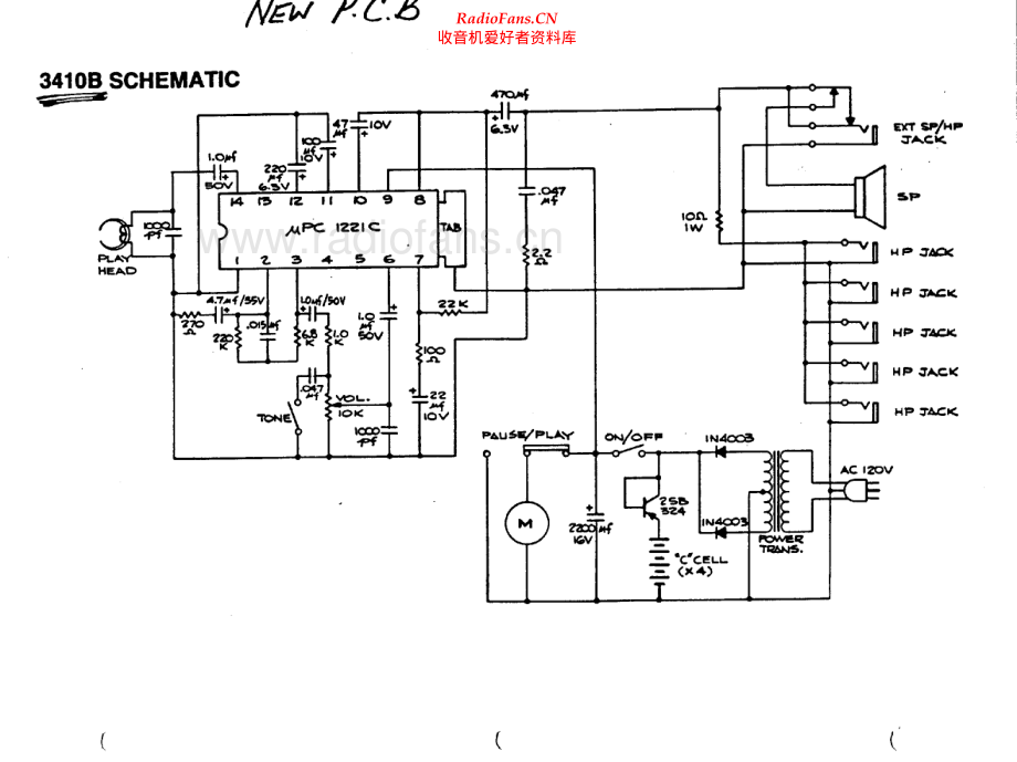 Califone-3210B-tape-sch维修电路原理图.pdf_第1页