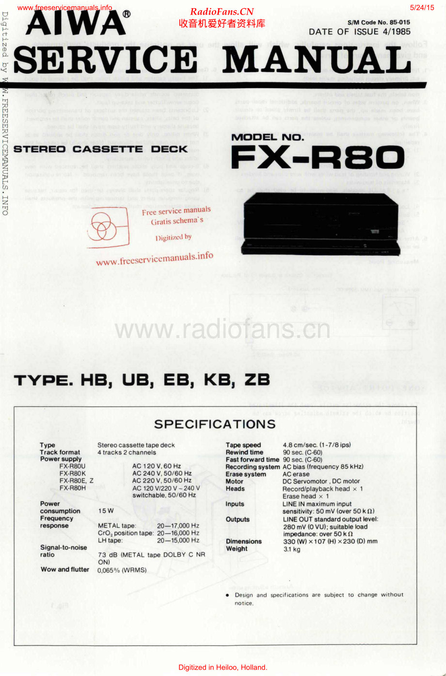 Aiwa-FXR80-tape-sm维修电路原理图.pdf_第1页