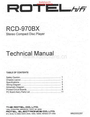 Rotel-RCD970BX-cd-sm 维修电路原理图.pdf
