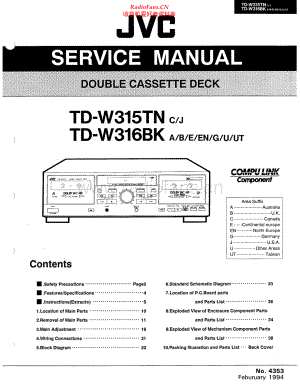 JVC-TDW315TN-tape-sm 维修电路原理图.pdf