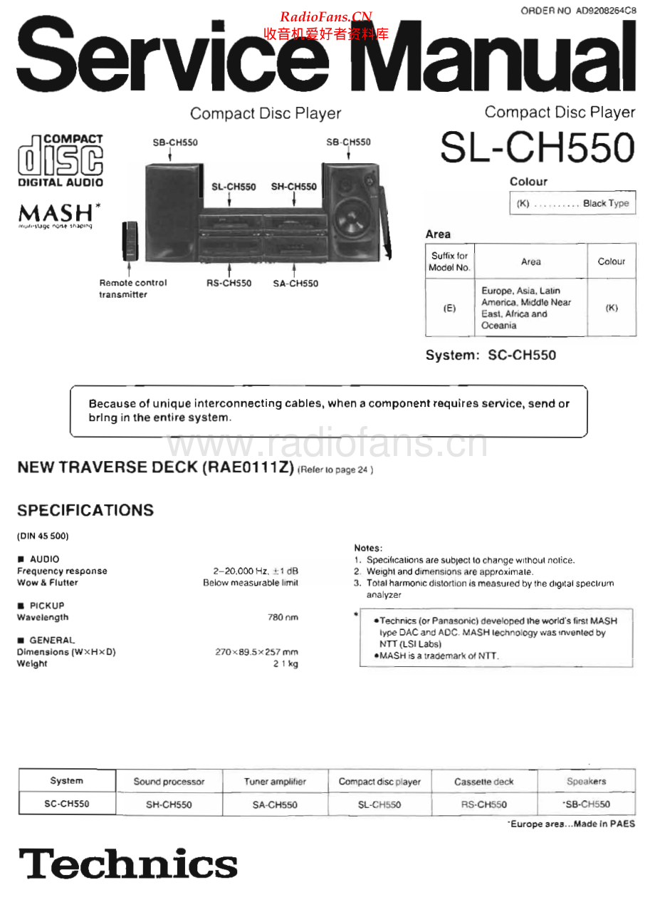 Technics-SLCH550-cd-sm 维修电路原理图.pdf_第1页