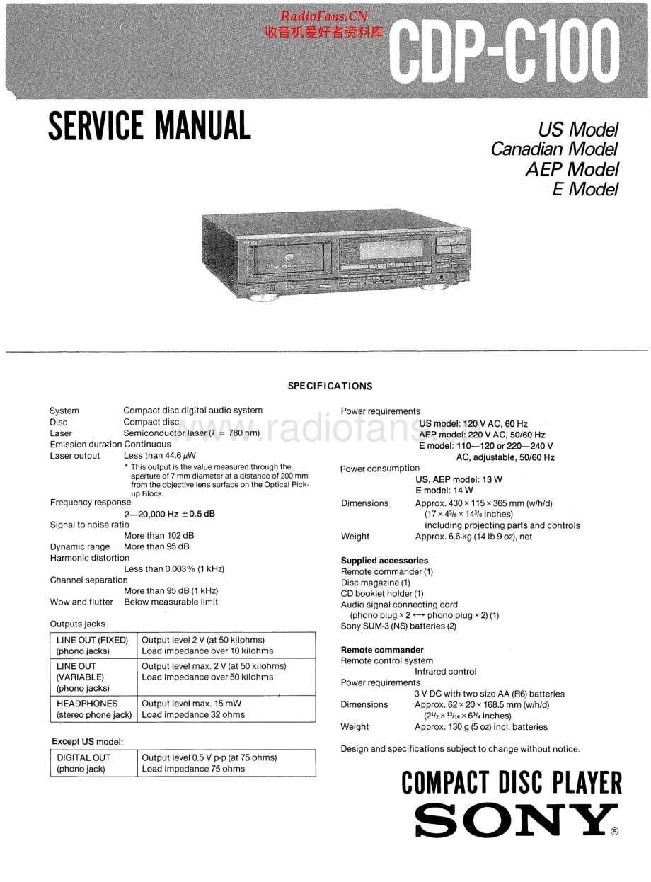 Sony-CDPC100-cd-sm 维修电路原理图.pdf_第1页