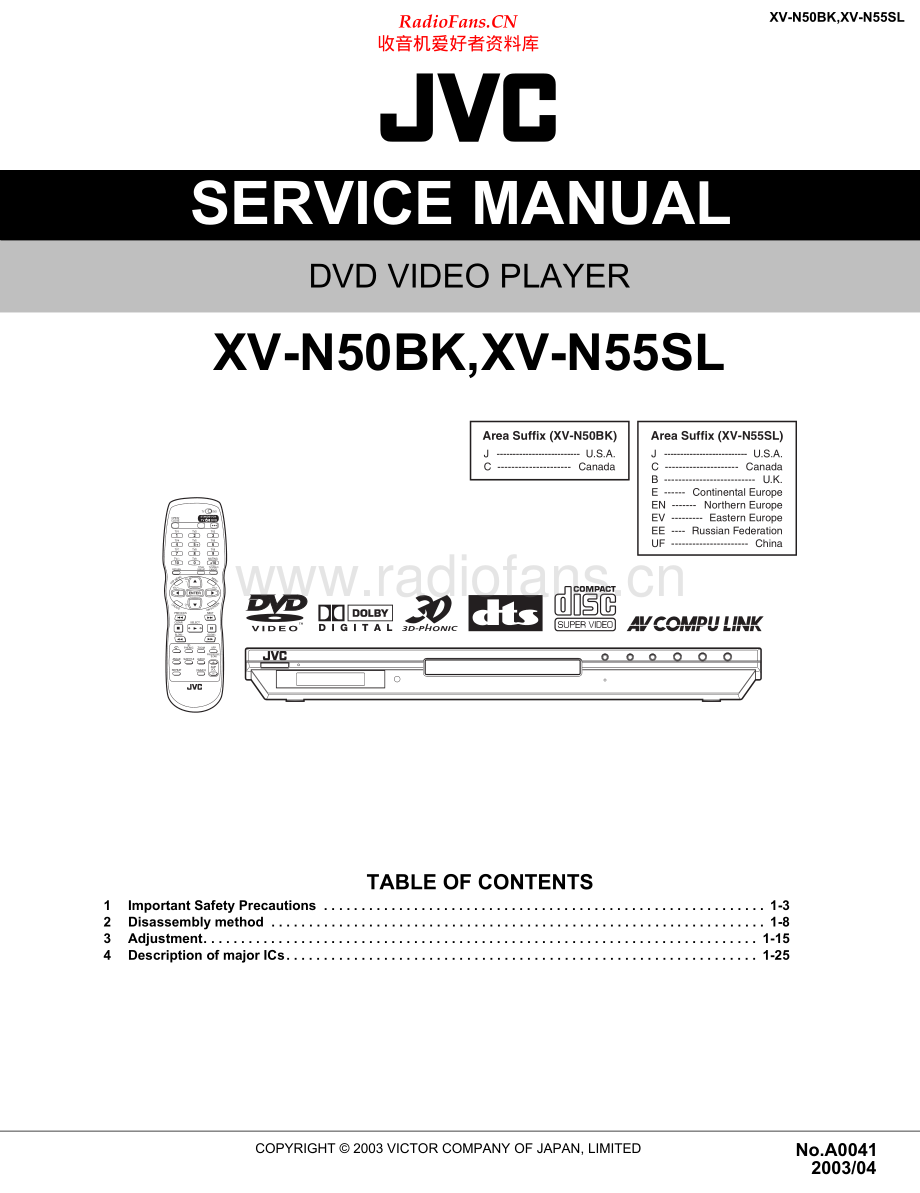 JVC-XVN55SL-cd-sm 维修电路原理图.pdf_第1页