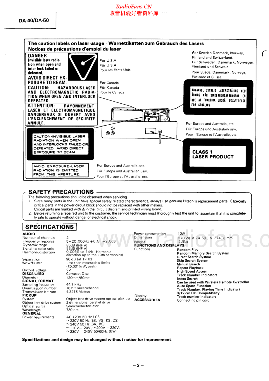 Hitachi-DA40-cd-sm 维修电路原理图.pdf_第2页