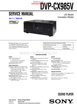 Sony-DVPCX985V-cd-sm 维修电路原理图.pdf