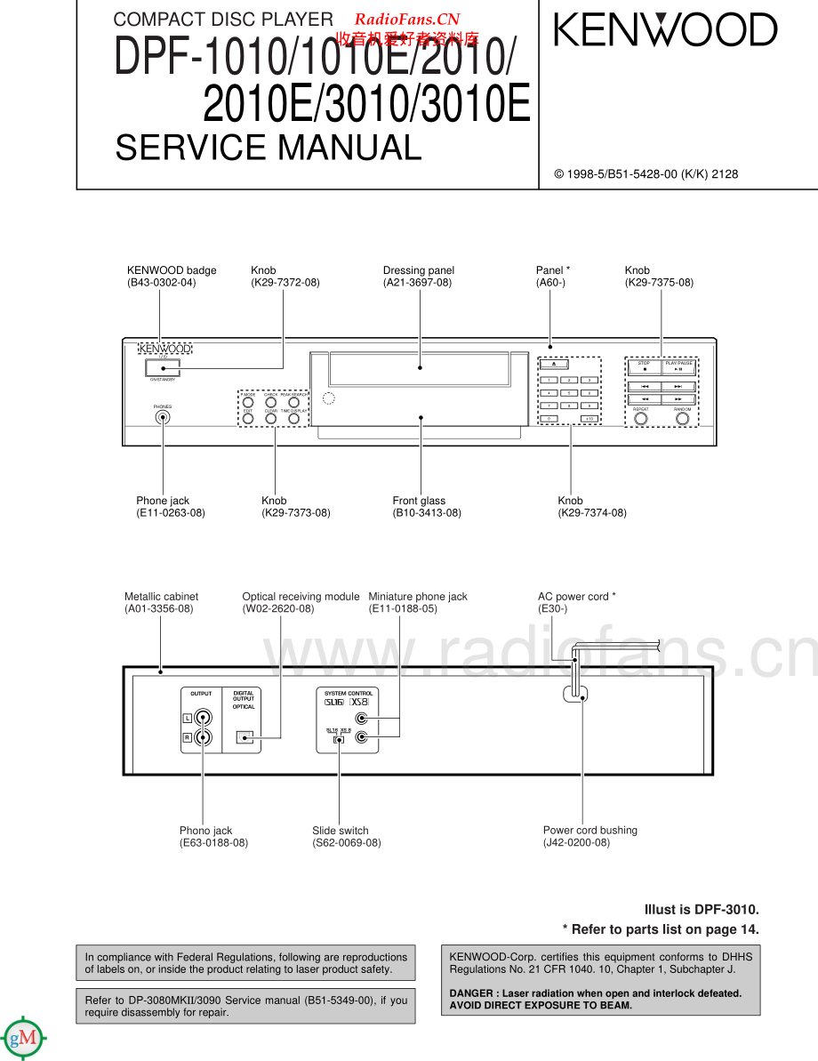 Kenwood-DPF3010-cd-sm 维修电路原理图.pdf_第1页