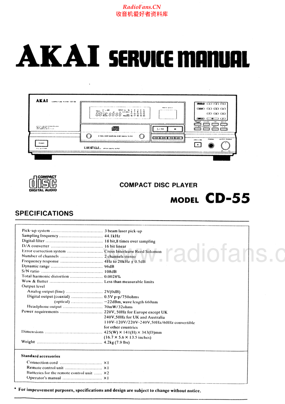 Akai-CD55-cd-sm维修电路原理图.pdf_第1页