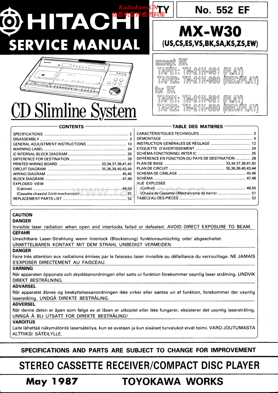 Hitachi-MXW30-cd-sm 维修电路原理图.pdf_第1页