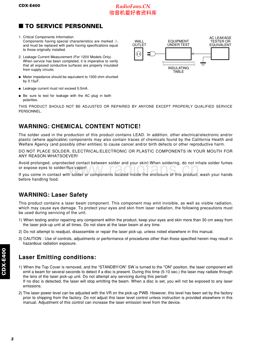 Yamaha-CDXE400-cs-sm 维修电路原理图.pdf_第2页