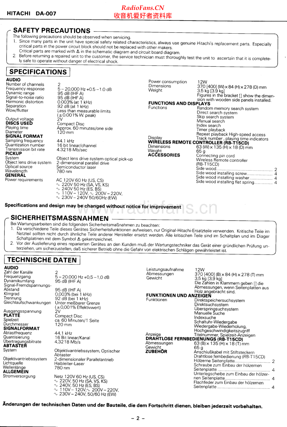 Hitachi-DA007-cd-sm 维修电路原理图.pdf_第2页