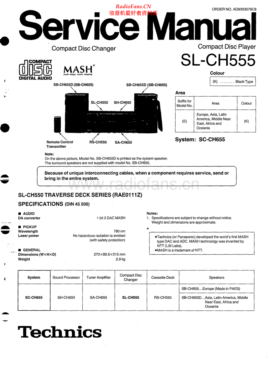 Technics-SLCH555-cd-sm 维修电路原理图.pdf_第1页