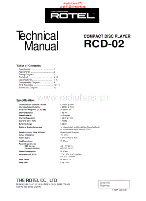 Rotel-RCD02-cd-sm 维修电路原理图.pdf