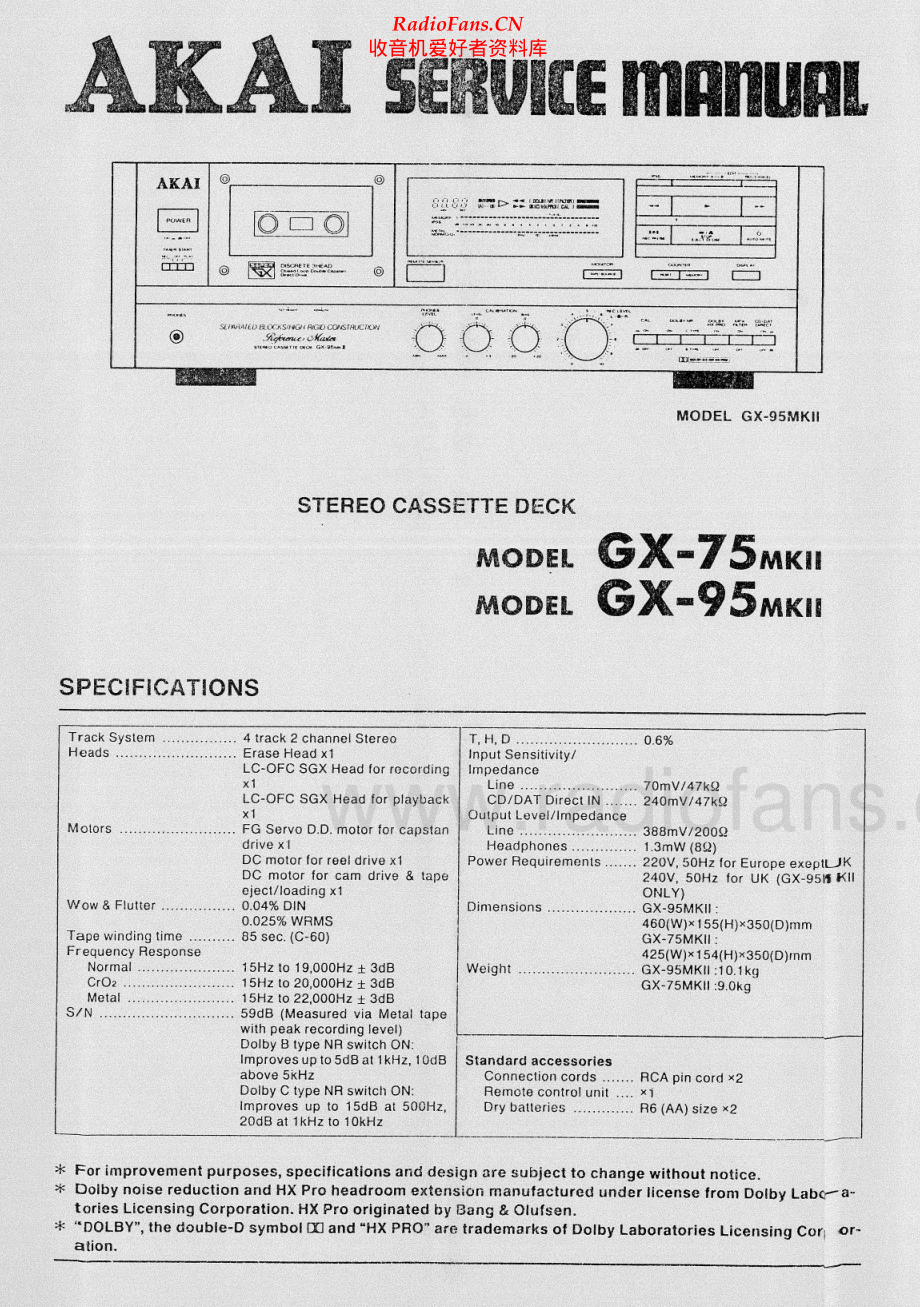 Akai-GX95MKII-tape-sm维修电路原理图.pdf_第1页