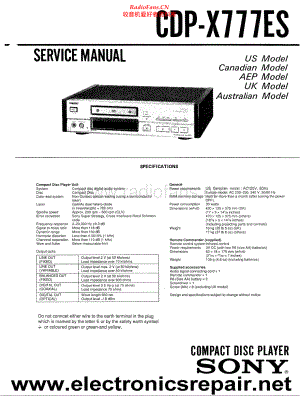 Sony-CDPX777ES-cd-sm 维修电路原理图.pdf