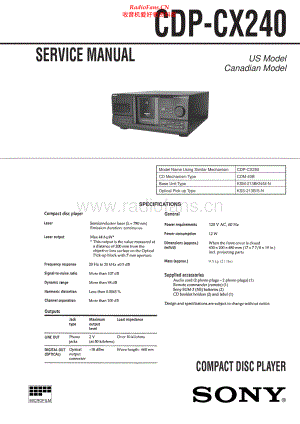 Sony-CDPCX240-cd-sm 维修电路原理图.pdf