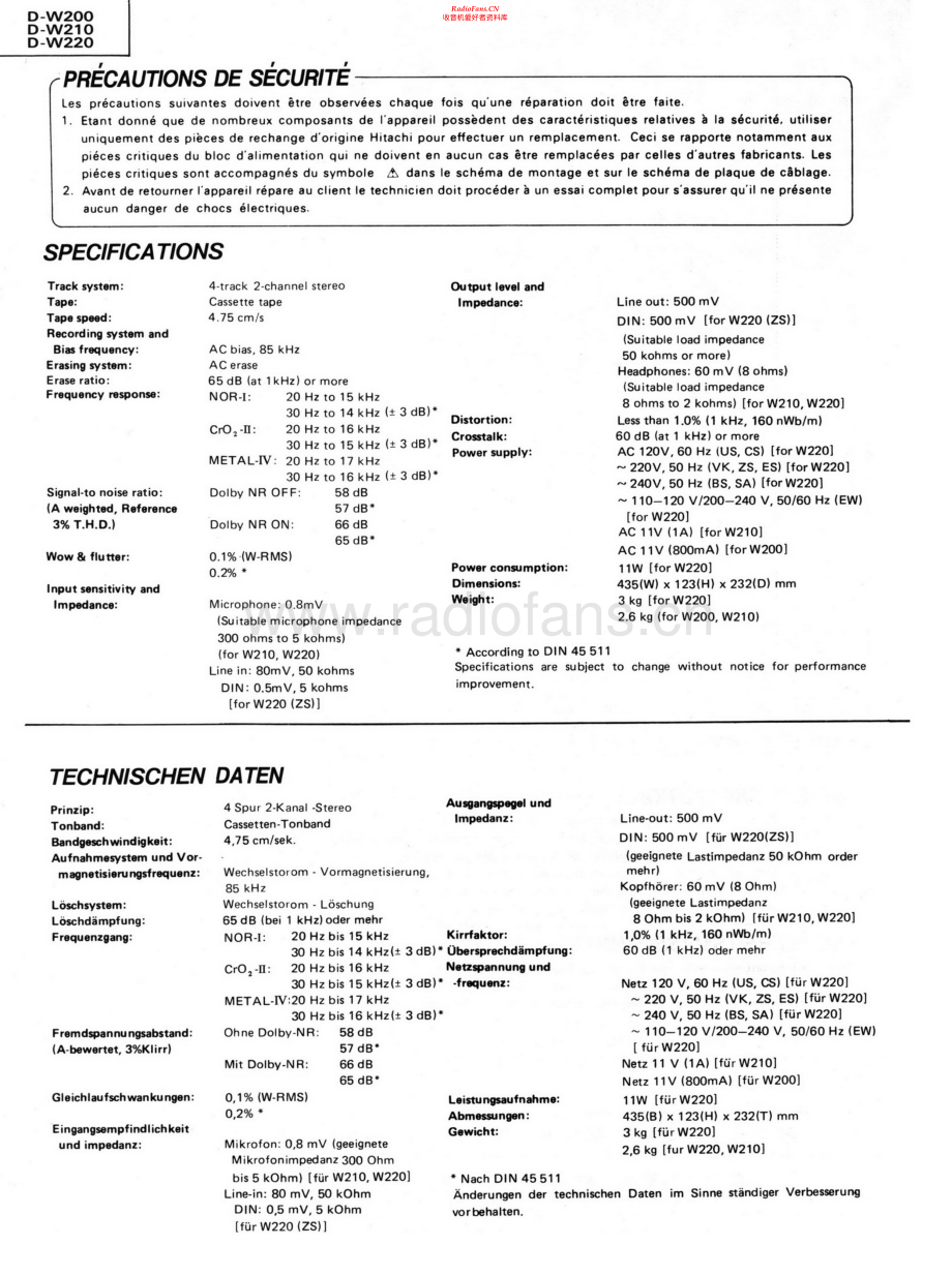 Hitachi-DW220-tape-sch 维修电路原理图.pdf_第2页