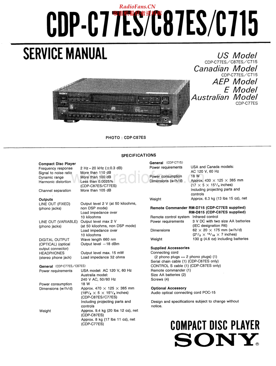 Sony-CDPC715-cd-sm 维修电路原理图.pdf_第1页