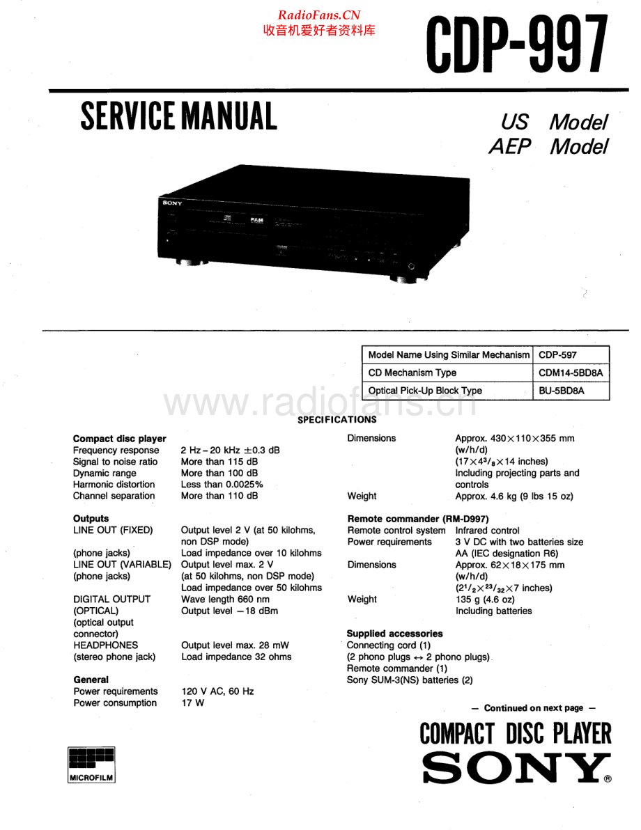 Sony-CDP997-cd-smp 维修电路原理图.pdf_第1页