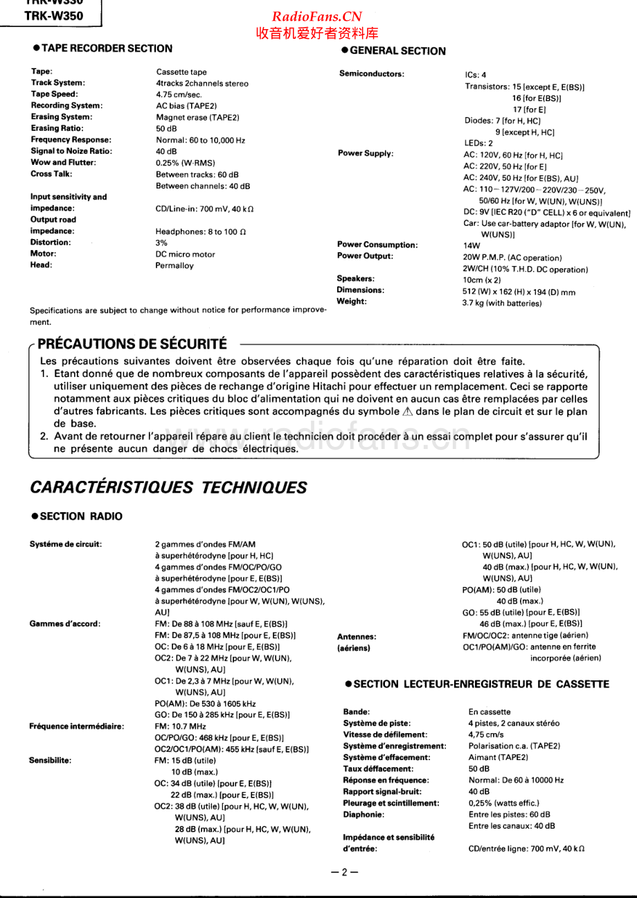 Hitachi-TRKW350-pr-sm 维修电路原理图.pdf_第2页