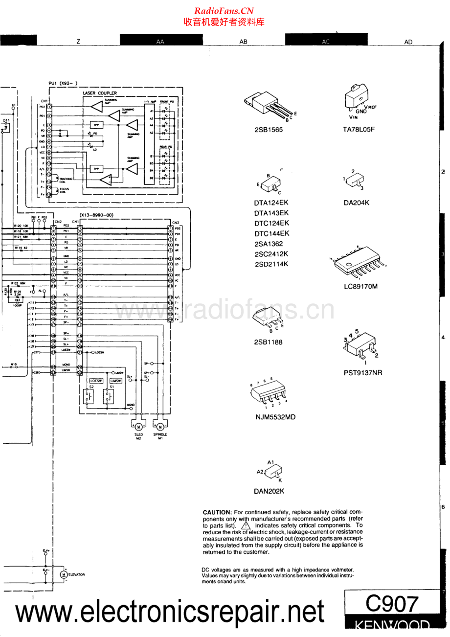 Kenwood-C907-cd-sch 维修电路原理图.pdf_第1页