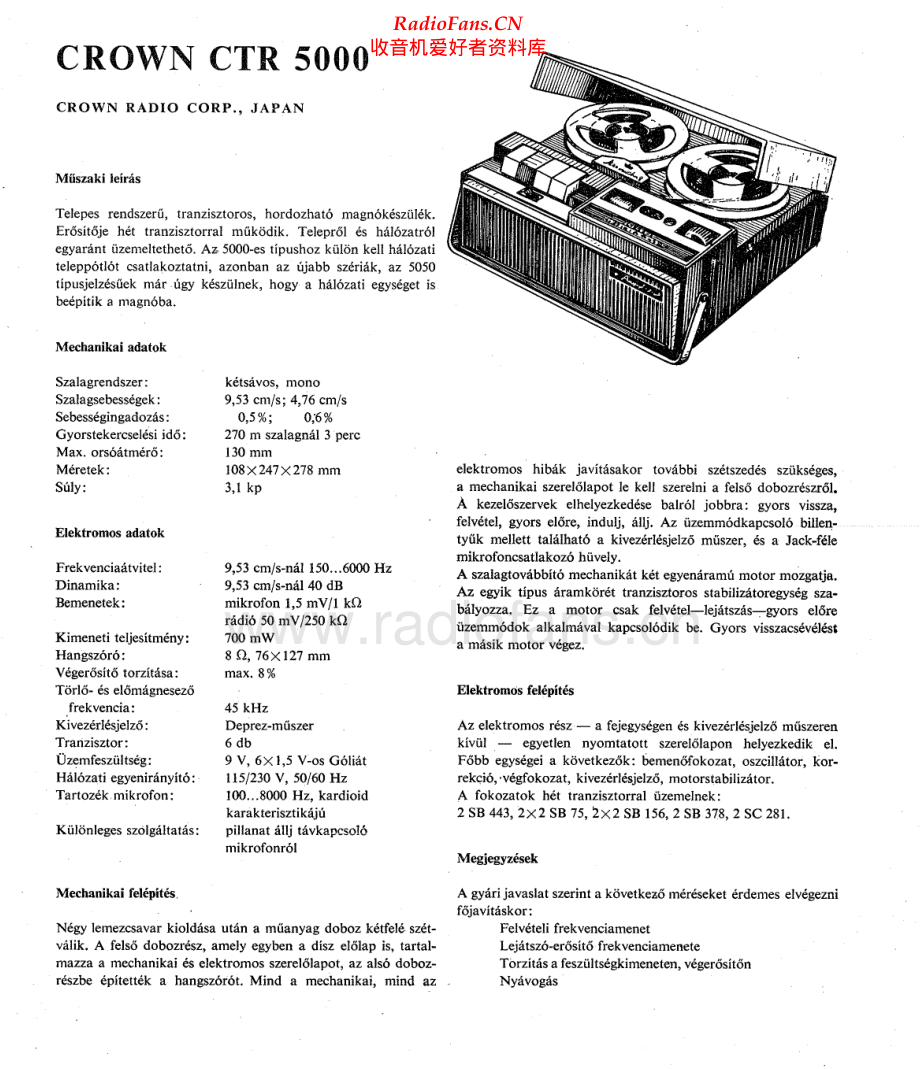 CrownRadioCorp-CTR5000-tape-sm维修电路原理图.pdf_第1页