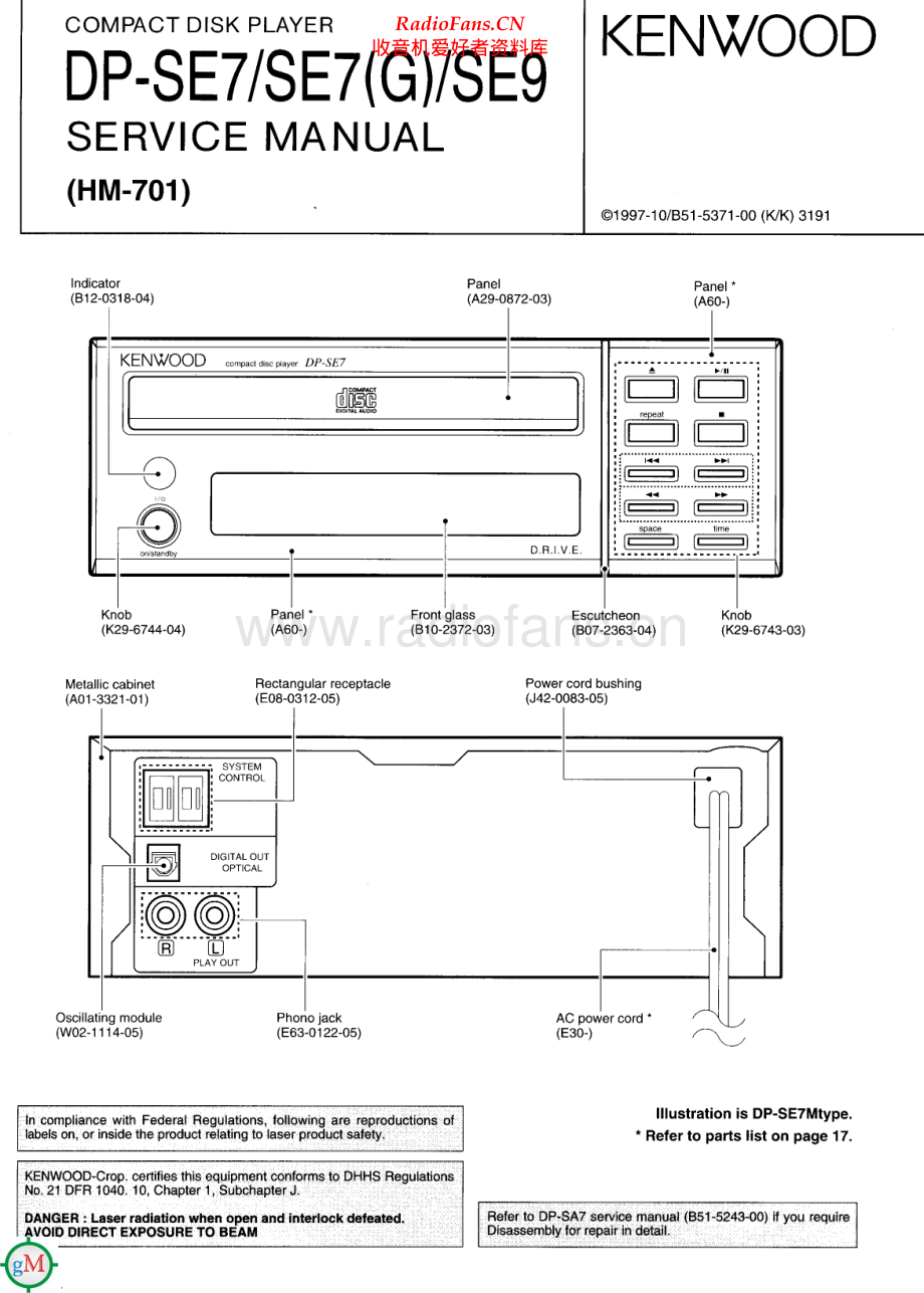 Kenwood-DPSE9-cd-sm 维修电路原理图.pdf_第1页