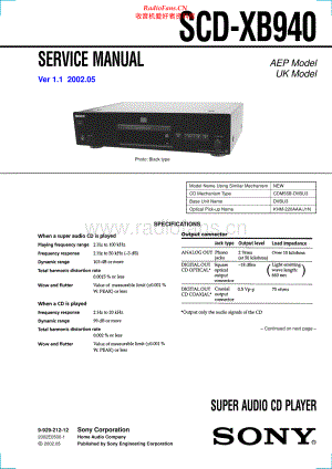 Sony-SCDXB940-sacd-sm 维修电路原理图.pdf