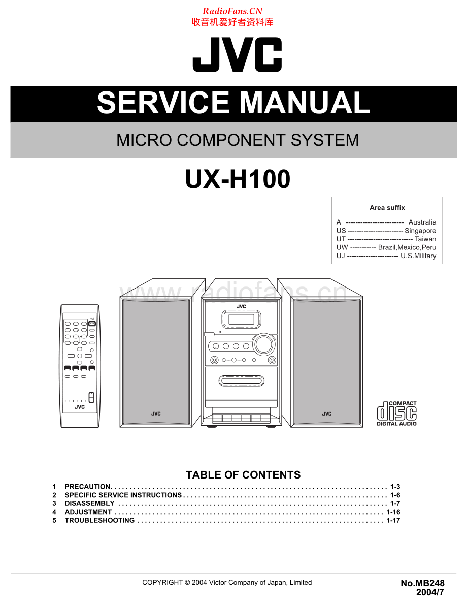 JVC-UXH100-cs-sm 维修电路原理图.pdf_第1页