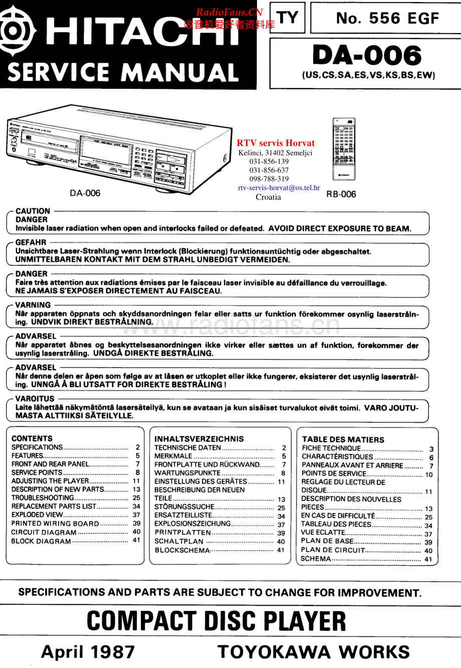 Hitachi-DA006-cd-sm 维修电路原理图.pdf_第1页