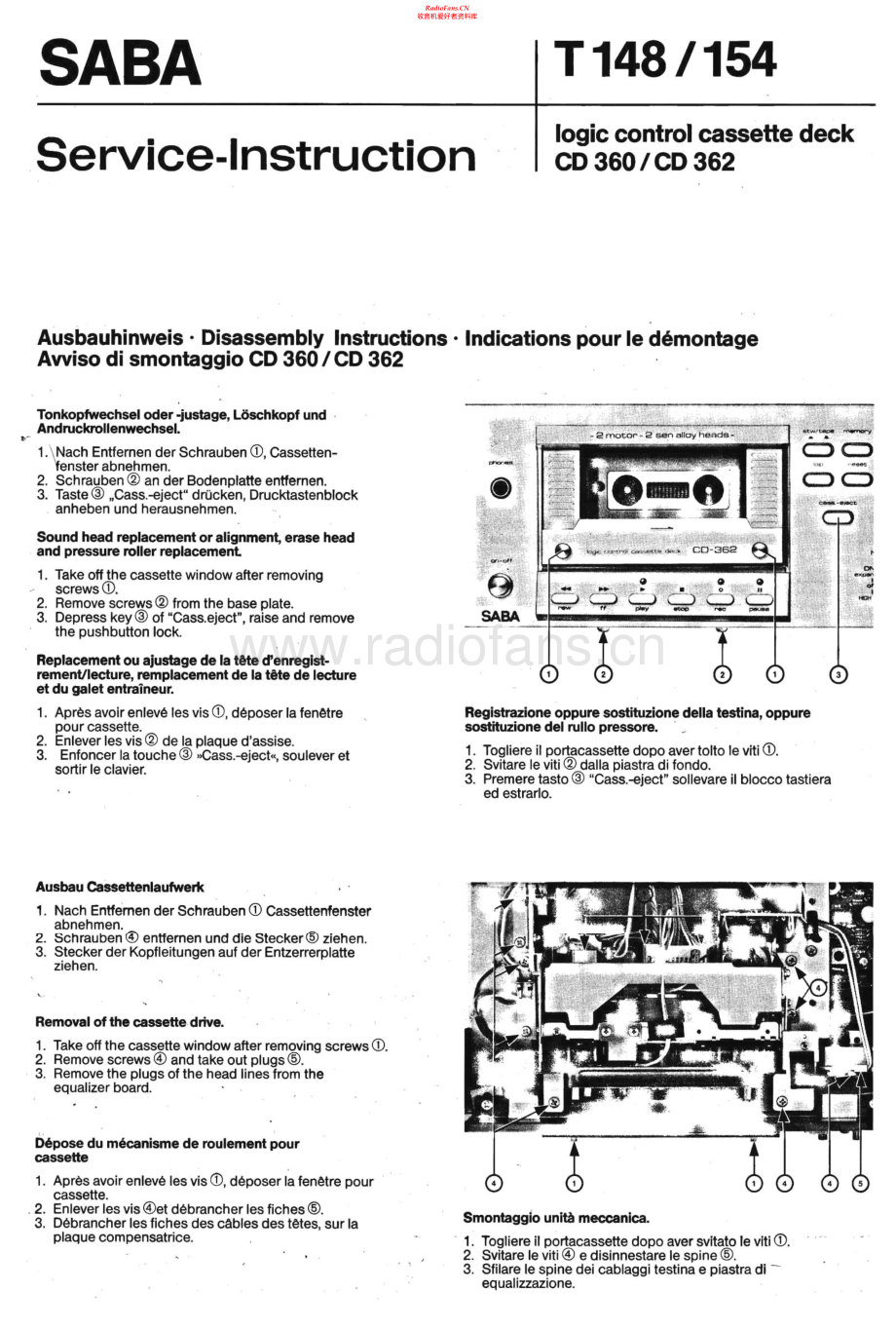 Saba-CD362-tape-sm 维修电路原理图.pdf_第1页