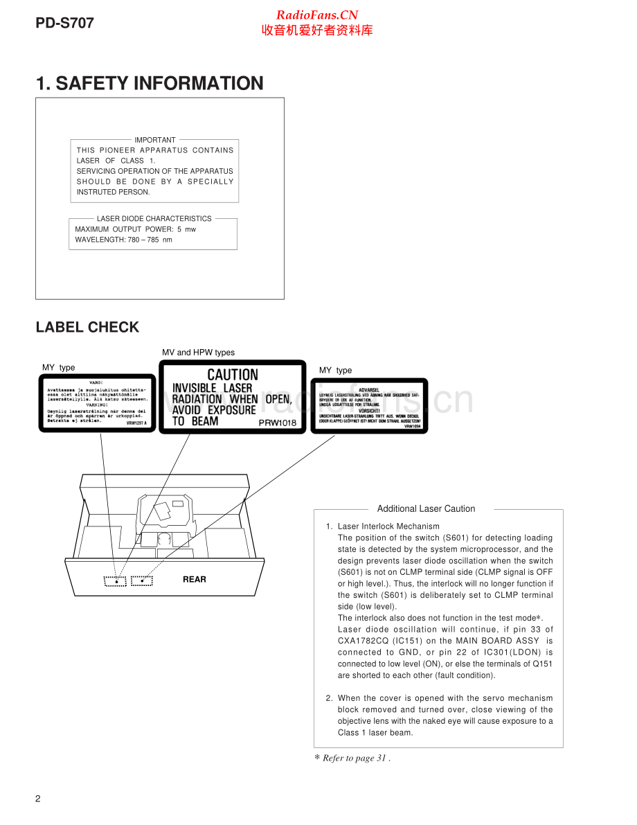 Pioneer-PDS707-cd-sm 维修电路原理图.pdf_第2页