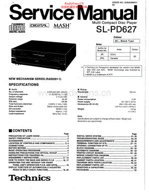 Technics-SLPD627-cd-sm 维修电路原理图.pdf