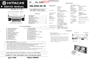 Hitachi-TRKW4H-pr-sm 维修电路原理图.pdf