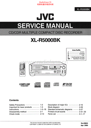 JVC-XLR5000BK-cd-sm 维修电路原理图.pdf