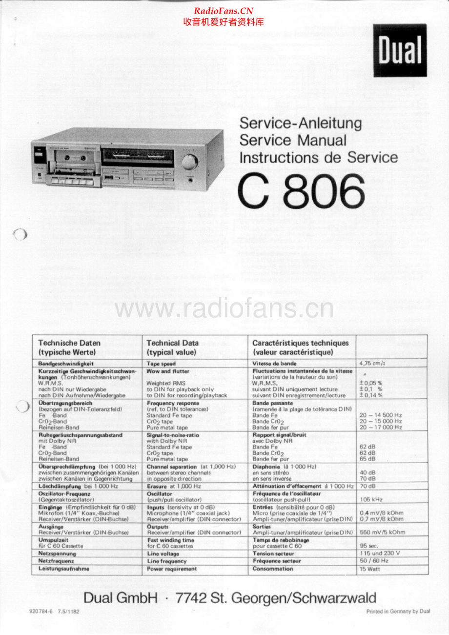 Dual-C806-tape-sm维修电路原理图.pdf_第1页