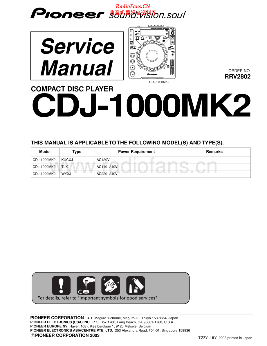 Pioneer-CDJ1000MK2-cd-sm 维修电路原理图.pdf_第1页